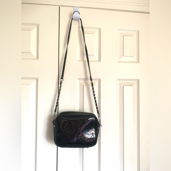 ZARA Black Black Vinyl Crossbody Bag - Picture 3 of 15